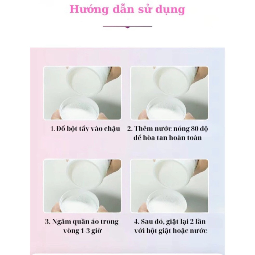 Bột Tẩy Trắng Quần Áo Enzyme Sinh Học 260g Đánh Bay Vết Bẩn Khử Vết Ố Vàng Làm Trắng Quần Áo