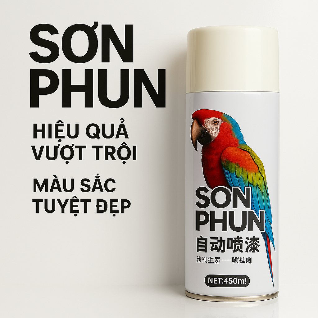 Sơn Xịt Màu Trắng CON KÉT VTOP - Trắng Sứ, Trắng Nhám, Trắng Ngọc Trai, Trắng 2K Cao Cấp