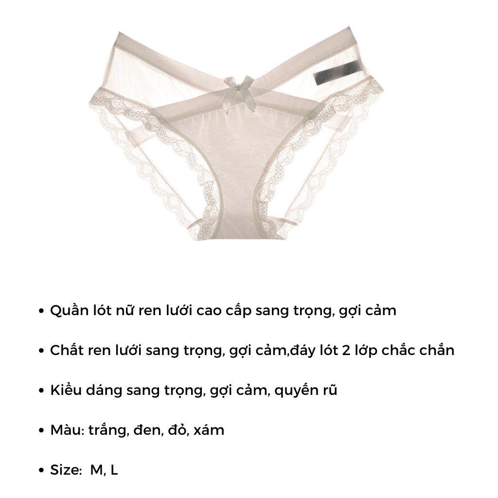 Quần lót nữ ren lưới cao cấp cạp vừa tôn dáng viền ren sang trọng kiểu dáng gợi cảm LANIXA L8136