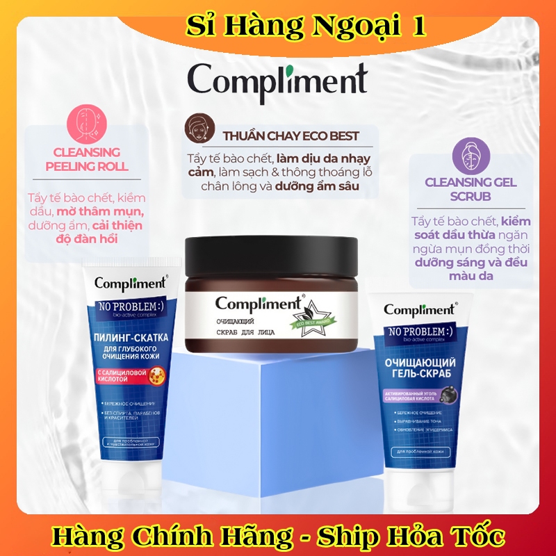 Tẩy da chết Compliment No Problem với BHA giúp da láng mịn, giảm mụn, mờ thâm 80ml/ 150ml của Nga