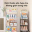 Kệ Đựng Đồ Nhà Tắm Chữ Nhật Đa Năng 3 - 4 Tầng Xoay 360 Độ, Kệ Chia Tầng Đựng Đồ Có Bánh Xe Tiện Lợi