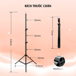 Chân Giá Đỡ Đèn Livestream Chuyên Nghiệp–Chân Thường,Chân Cao Cấp, Chân 2m8 | Gắn Softbox, Đèn Trợ Sáng, Kẹp Điện Thoại