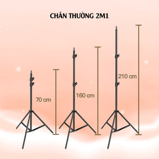 Chân Giá Đỡ Đèn Livestream Chuyên Nghiệp–Chân Thường,Chân Cao Cấp, Chân 2m8 | Gắn Softbox, Đèn Trợ Sáng, Kẹp Điện Thoại