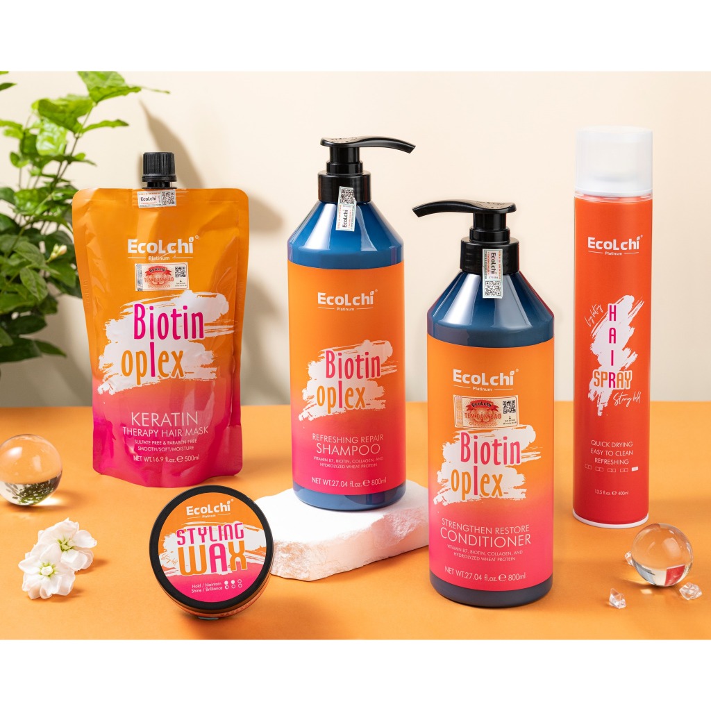 Kem Ủ Tóc Ecolchi Keratin Biotin Oplex 500ml | Mềm Mượt Chuẩn Salon, Dưỡng Ẩm & Bóng Khỏe Cho Tóc Khô Xơ