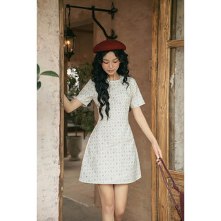 Đầm OLV kiểu linen hoa dáng chữ A Gilda phù hợp đi làm đi chơi