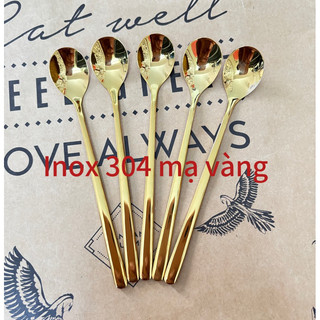 Combo 5 Thìa Nhỏ 15cm INOX 304 Miệng giọt Nước Cà Phê Kem Bánh Đều Dùng Được Muỗng Siêu Đẹp