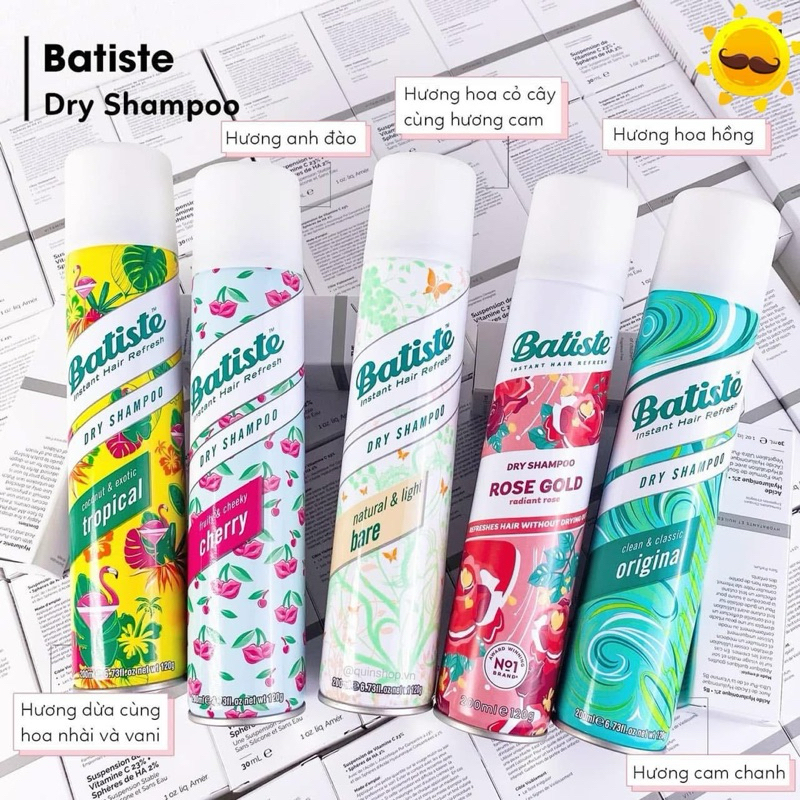 [CHÍNH HÃNG] Dầu Gội Khô Batiste 200ml – Làm Sạch Tóc Nhanh – Phồng Gấp 5 Lần – Cân Bằng Dầu – Tóc Thơm Tức Thì