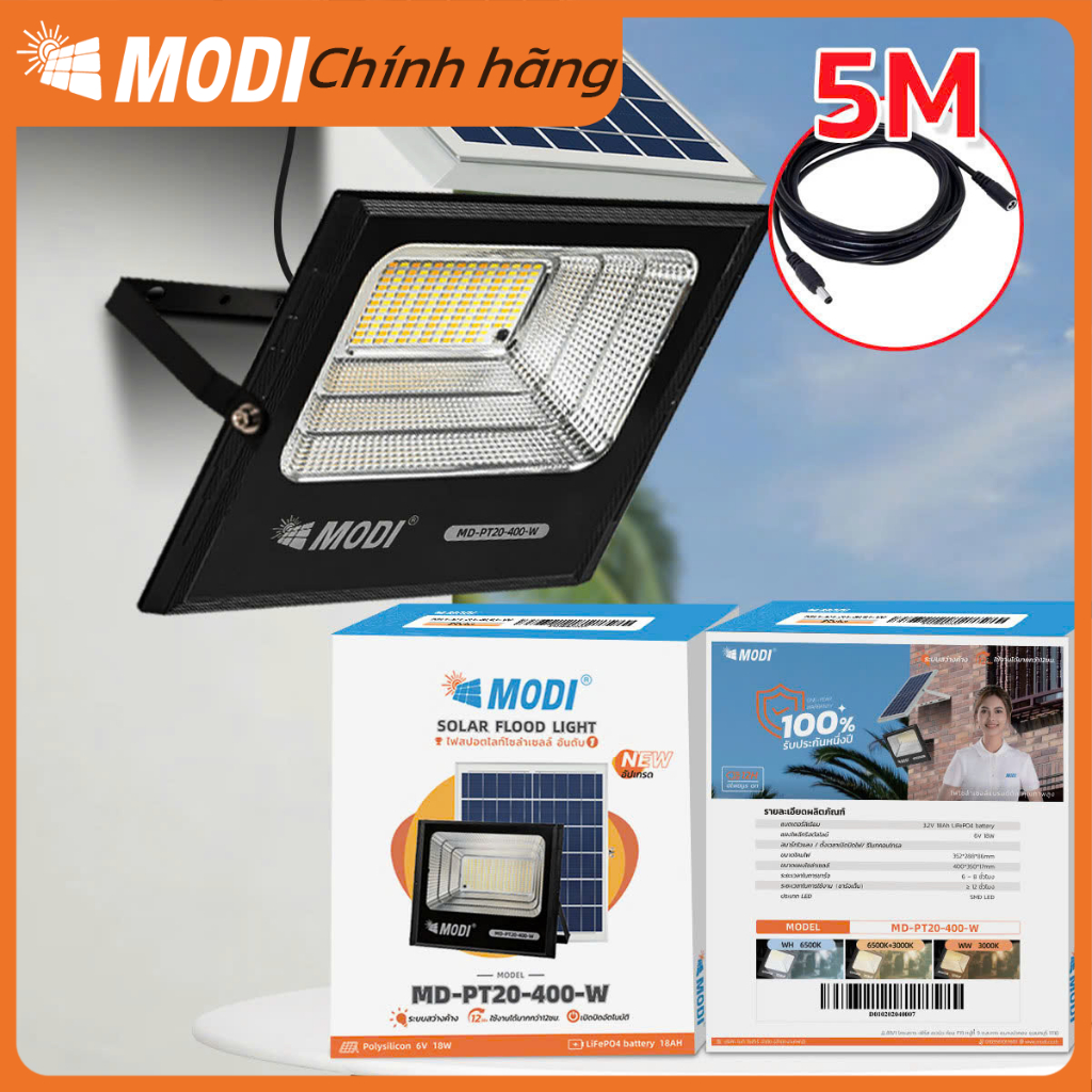 Ảnh Đèn Led Năng Lượng Mặt Trời MODI SOLAR PT20 200W 300W 400W Với 3 Chế Độ Ánh Sáng và Điều Khiển từ Xa 1