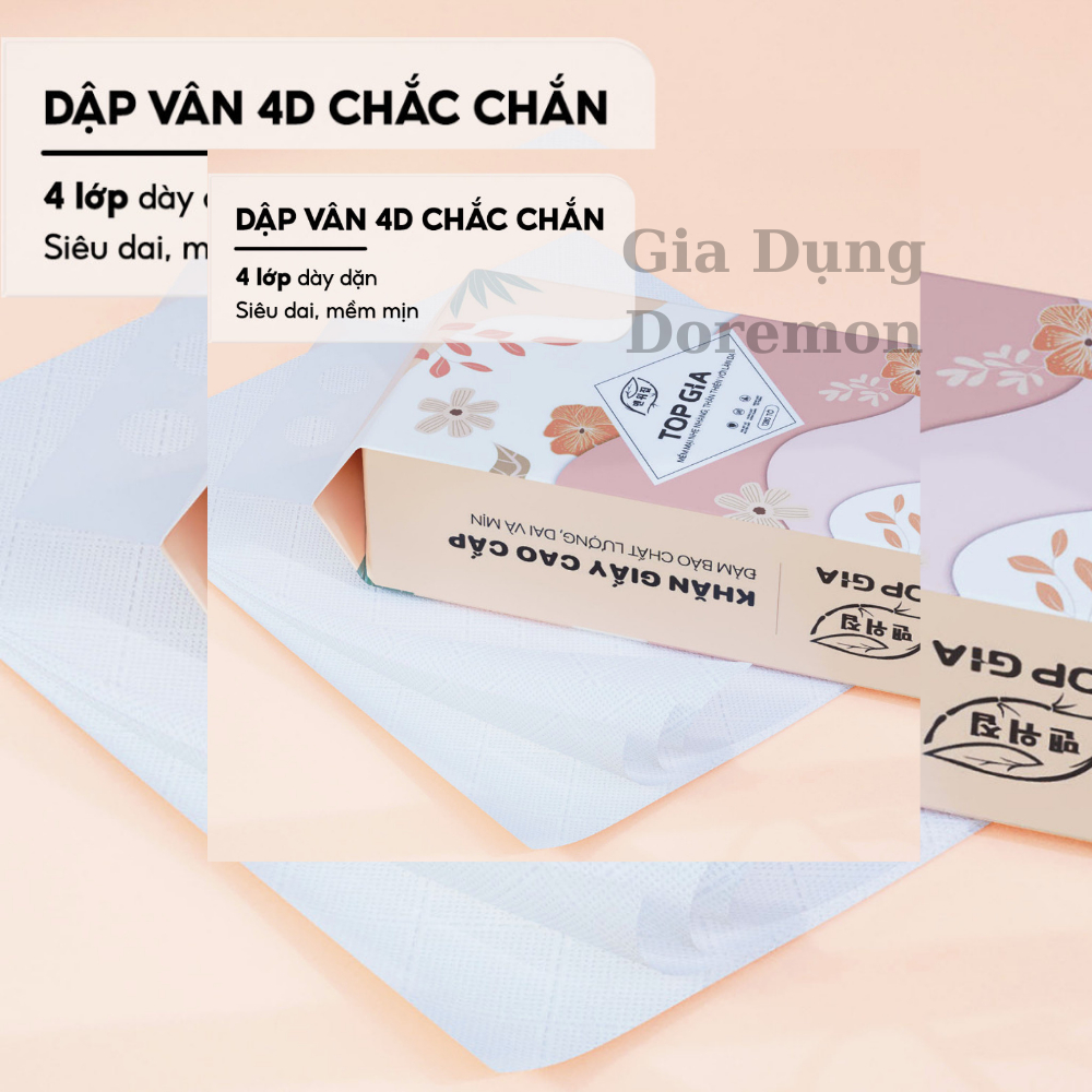 Khăn Giấy topgia Tiểu hạ 1000 Tờ 4 Lớp, Chất Liệu Giấy Cao Cấp,Thấm Hút Tốt, An Toàn Cho Mọi Loại Da