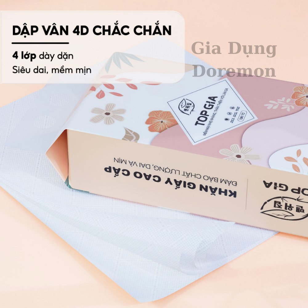 Khăn Giấy topgia Tiểu hạ 1000 Tờ 4 Lớp, Chất Liệu Giấy Cao Cấp,Thấm Hút Tốt, An Toàn Cho Mọi Loại Da
