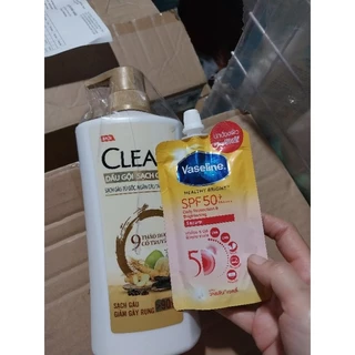 (Tặng tuýp KCN Vaseline)Dầu gội Sạch Gàu Clear 9 loại Thảo dược cổ truyền 630g