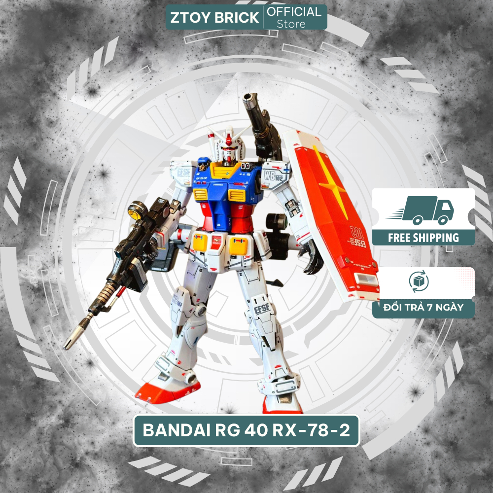 Mô hình lắp ráp RG 40 RX-78-2 (Tặng kèm bộ effect, base và decal ...