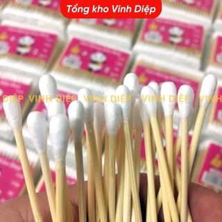 Combo 1 bịch 24 gói Tăm bông cán gỗ gấu đẹp ,tăm bông ngoáy tai(1 bịch 24 gói)