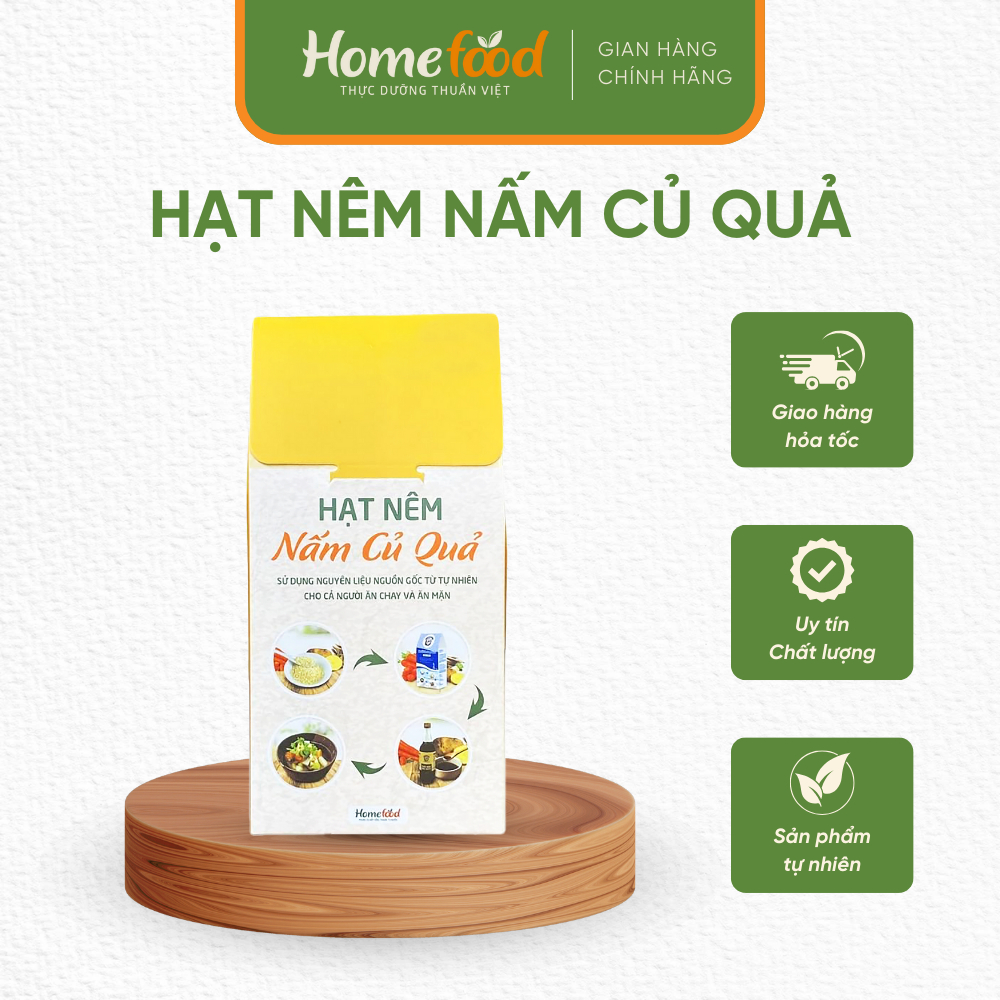 Hạt nêm nấm củ quả Homefood 300g/ 800g - Gia vị thực dưỡng tự nhiên, an ...