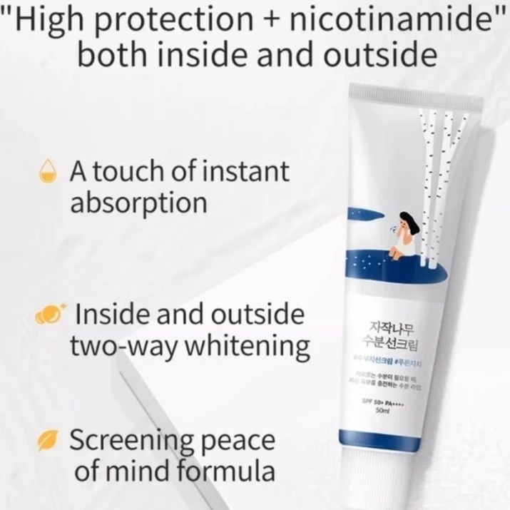 Kem chống nắng dưỡng ẩm Round Lab 50ml/Birch Juice SPF 50+ PA++++/Birch Juice Moisturizing Sunscreen