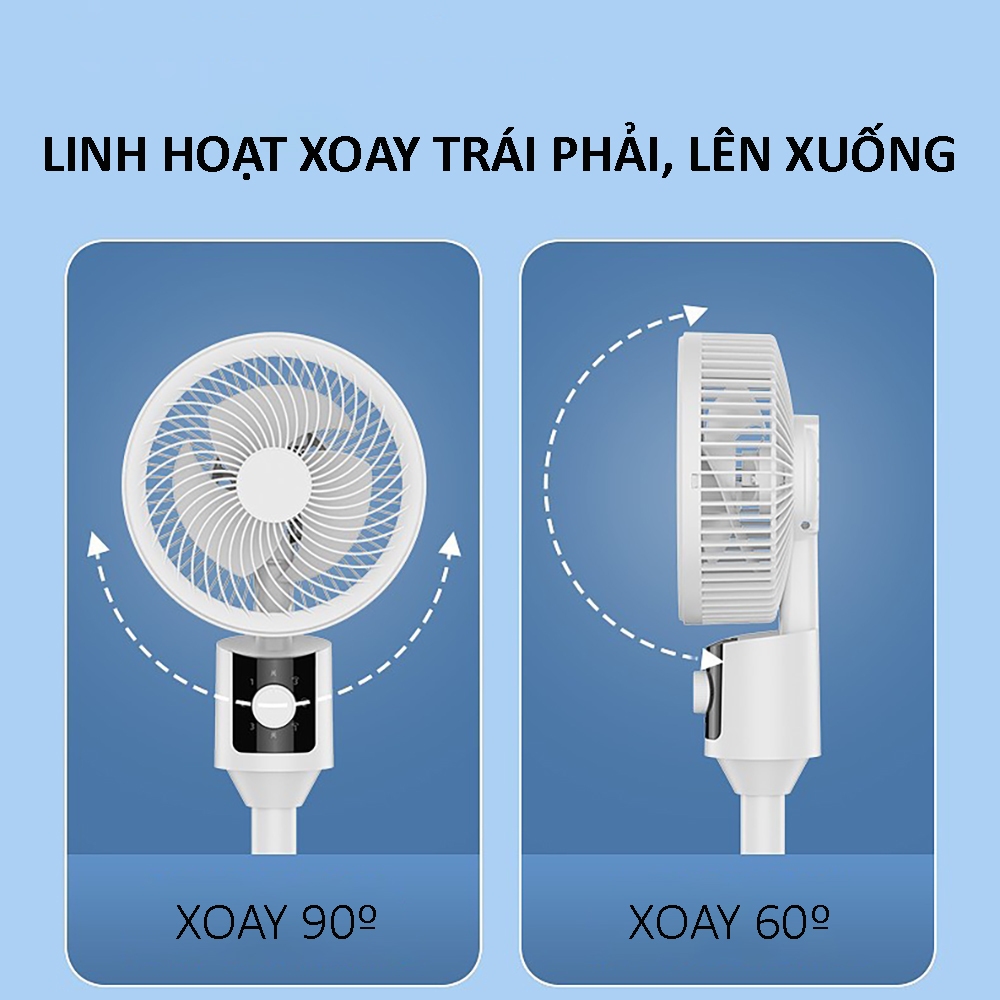 Quạt đứng đối lưu không khí, quạt đứng có xoay, tiết kiệm điện, tùy chỉnh chiều cao, bảo hành 3 năm