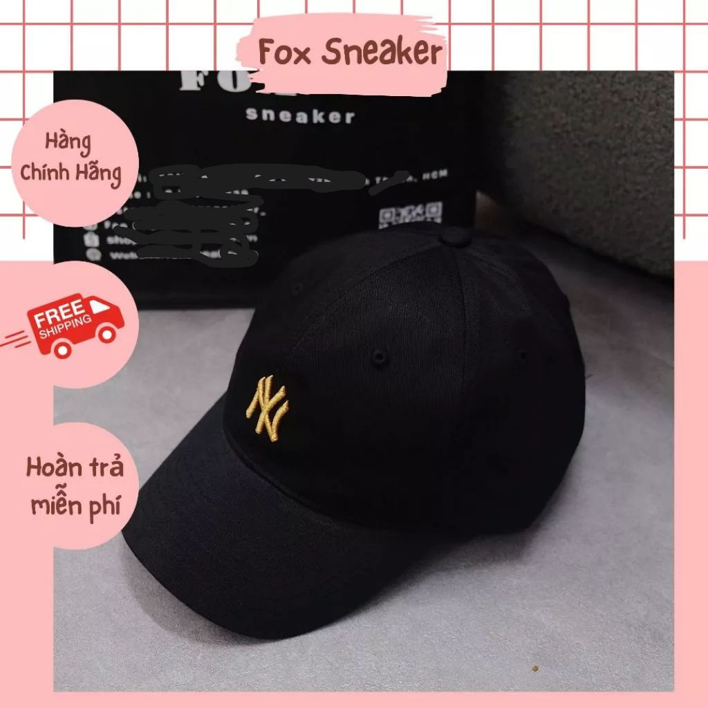 Mũ Nón MLB Ny Đen Chữ Vàng Hàng Chính Hãng | Fox Sneaker | Shopee Việt Nam