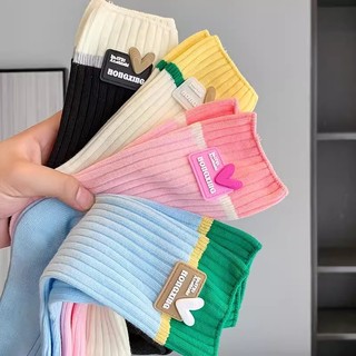IK [🔥XƯỞNG SALE SẬP SÀN🔥] Tất Cổ Cao Trái Tim Vải Cotton Thoáng Khí Dễ Thương V12