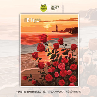 Tranh tô màu 40x50cm có khung HOA CHIỀU TÀ T1521, T1522