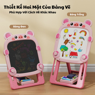 Bảng Vẽ 2 Mặt Từ Tính Kèm Giá Đỡ Điều Chỉnh Chiều Cao - Bảng Viết Thông Minh Tặng Kèm Phụ Kiện Bút Màu Và Phấn Cho Bé