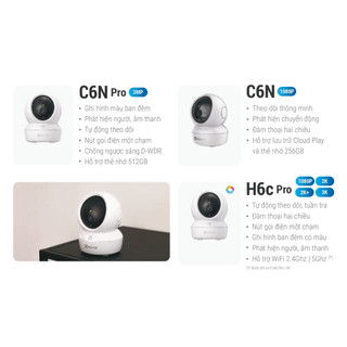 Camera wifi EZVIZ trong nhà H6C G1, C6N G1, C6N PRO, H6C PRO, TY7 đàm thoại 2 chiều phát hiện chuyển động