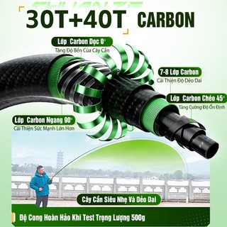 [Bảo Hành 1 Năm] Cần Câu Tay Định Kiếm Thiên Hạ 4.5H Cần Câu Đài Chính Hãng Carbon 30T+40T Cao Cấp