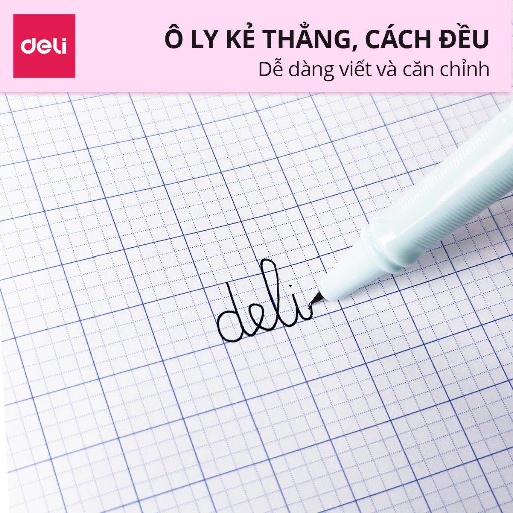 Tập Vở 4 Ô Ly Deli -Tập Vở Học Sinh Tập Viết 48/80 Trang Chất Liệu Giấy Dày Hoạt Hình Dễ Thương Chống Lóa Chống Mỏi Mắt