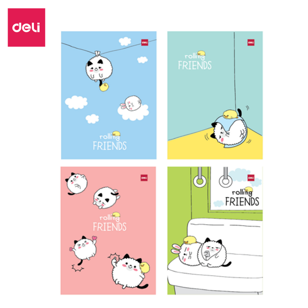 Tập Vở 4 Ô Ly Deli -Tập Vở Học Sinh Tập Viết 48/80 Trang Chất Liệu Giấy Dày Hoạt Hình Dễ Thương Chống Lóa Chống Mỏi Mắt