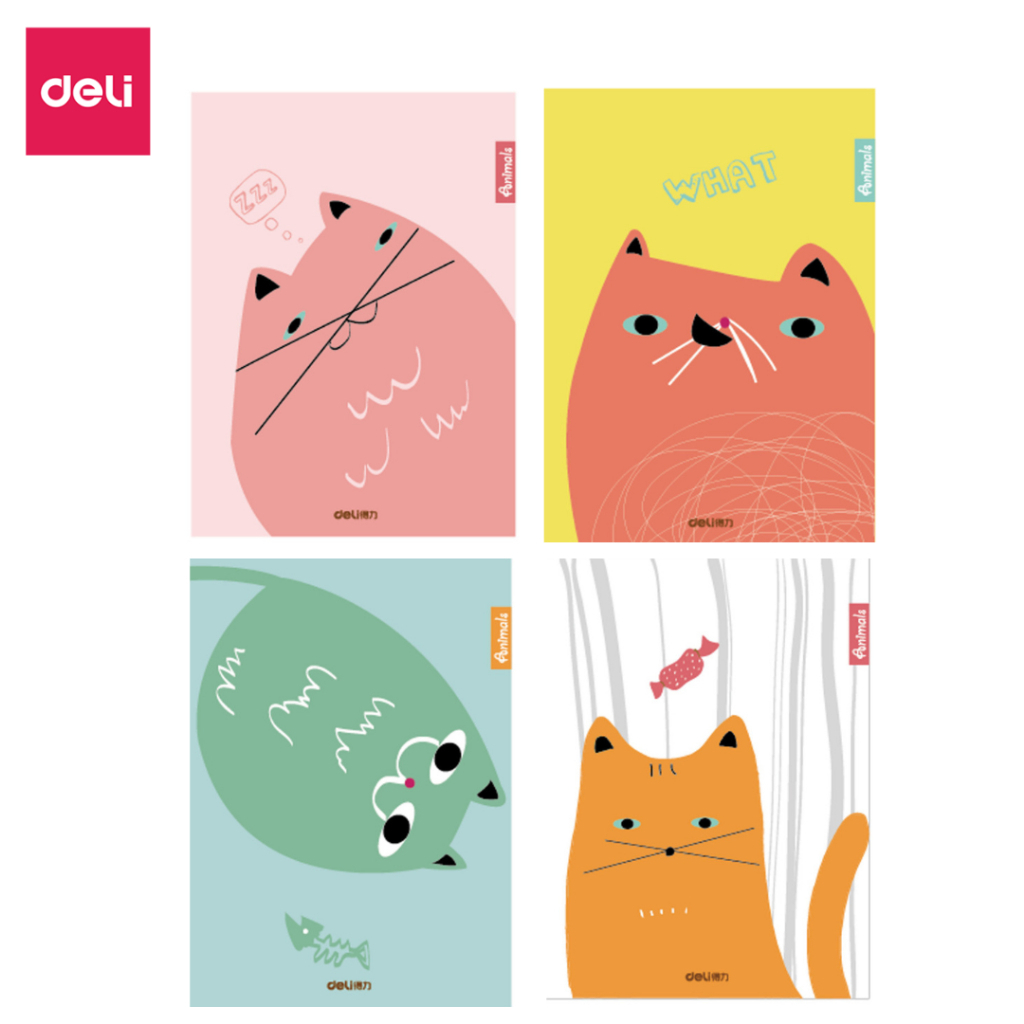 Tập Vở 4 Ô Ly Deli -Tập Vở Học Sinh Tập Viết 48/80 Trang Chất Liệu Giấy Dày Hoạt Hình Dễ Thương Chống Lóa Chống Mỏi Mắt