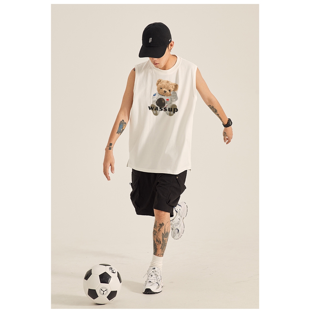 Áo Tank Top Nam Nữ RedLabel In Họa Tiết BEAR, Áo Ba Lỗ Sát Nách Nam Nữ Cotton Cá Tính TT56