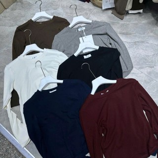 XẢ KHO 49K TRÊN LIVE Áo Thun Trơn Croptop Cổ Tròn Dài Tay Ôm Body Áo Giữ Nhiệt Thu Đông Basic Hàn Quốc Freesize