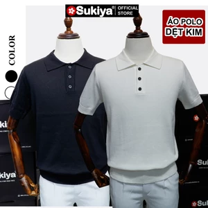 Áo POLO Len Dệt Kim SUKIYA Cao Câp Chất Cotton Thấm Hút mồ hôi AL79