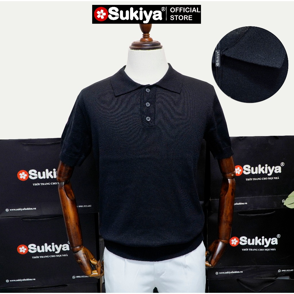 Ảnh Áo POLO Len Dệt Kim SUKIYA Cao Câp Chất Cotton Thấm Hút mồ hôi  AL79 4