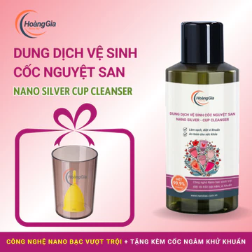 Dung Dịch Vệ Sinh Cốc Nguyệt San Nano Bạc + Tặng Kèm Cốc Ngâm Khử Khuẩn Làm Sạch Sâu Không Kích Ứng