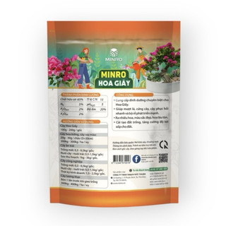 1kg Phân Bón Hữu Cơ Hoa Giấy Minro 650 OM, Hữu Cơ, Cứng Thân, Tạo Tán, Ra Bông Nhiều, Lâu Tàn