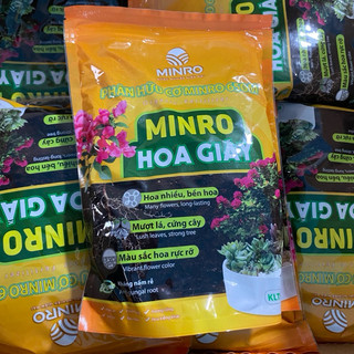 1kg Phân Bón Hữu Cơ Hoa Giấy Minro 650 OM, Hữu Cơ, Cứng Thân, Tạo Tán, Ra Bông Nhiều, Lâu Tàn