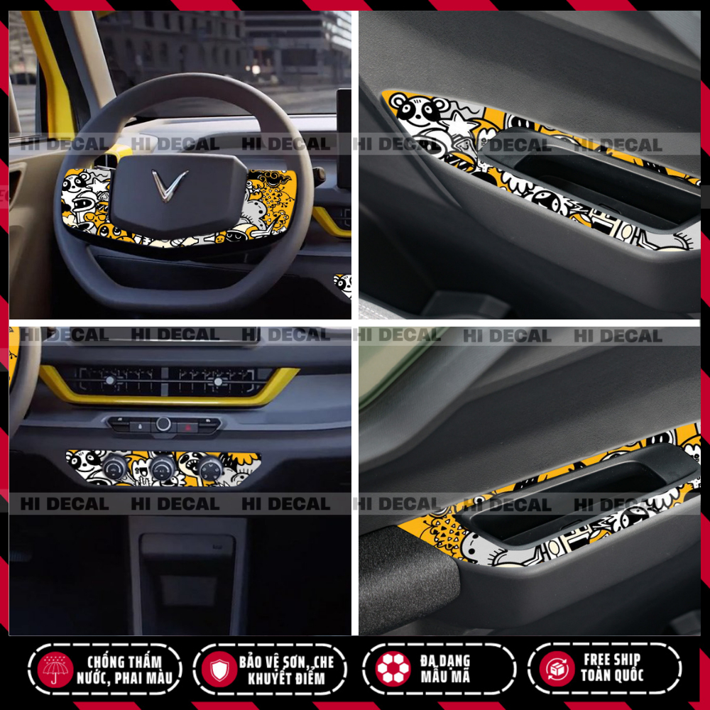 Tem decal nội thất VF3, decal trang trí bảo vệ nội VF3