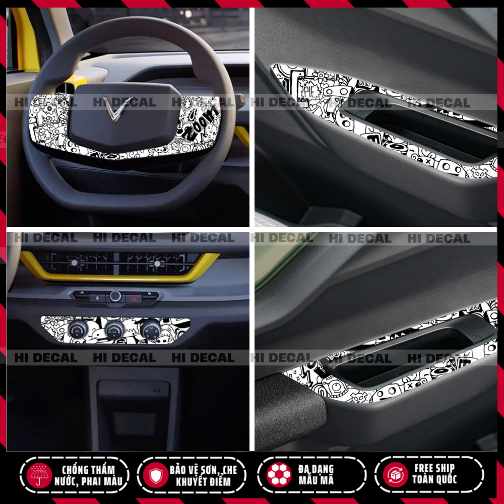 Tem decal nội thất VF3, decal trang trí bảo vệ nội VF3