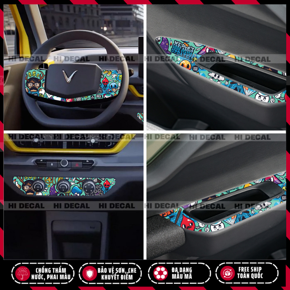 Tem decal nội thất VF3, decal trang trí bảo vệ nội VF3