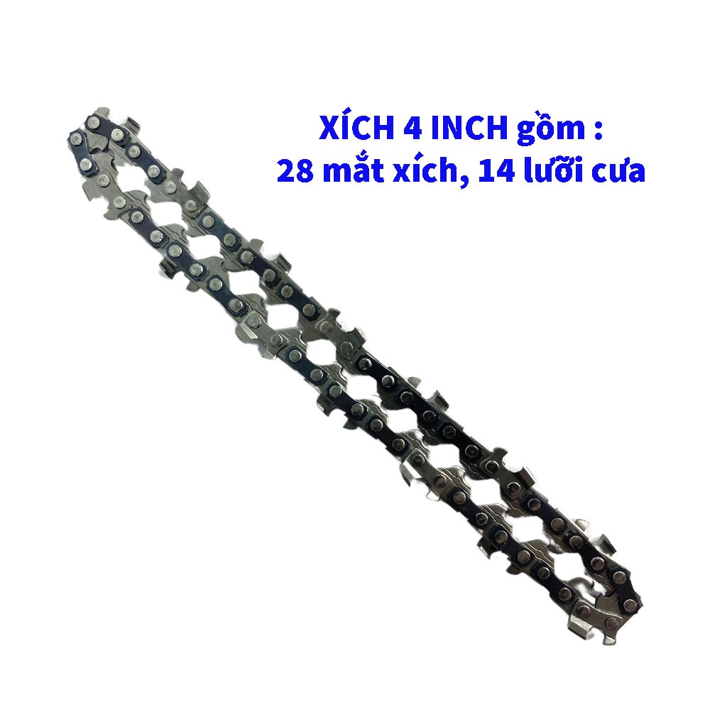 Lam xích 4 inch, lam xích 4 inch thay thế cho máy cưa pin, chất liệu hợp kim thép cao cấp, bền.