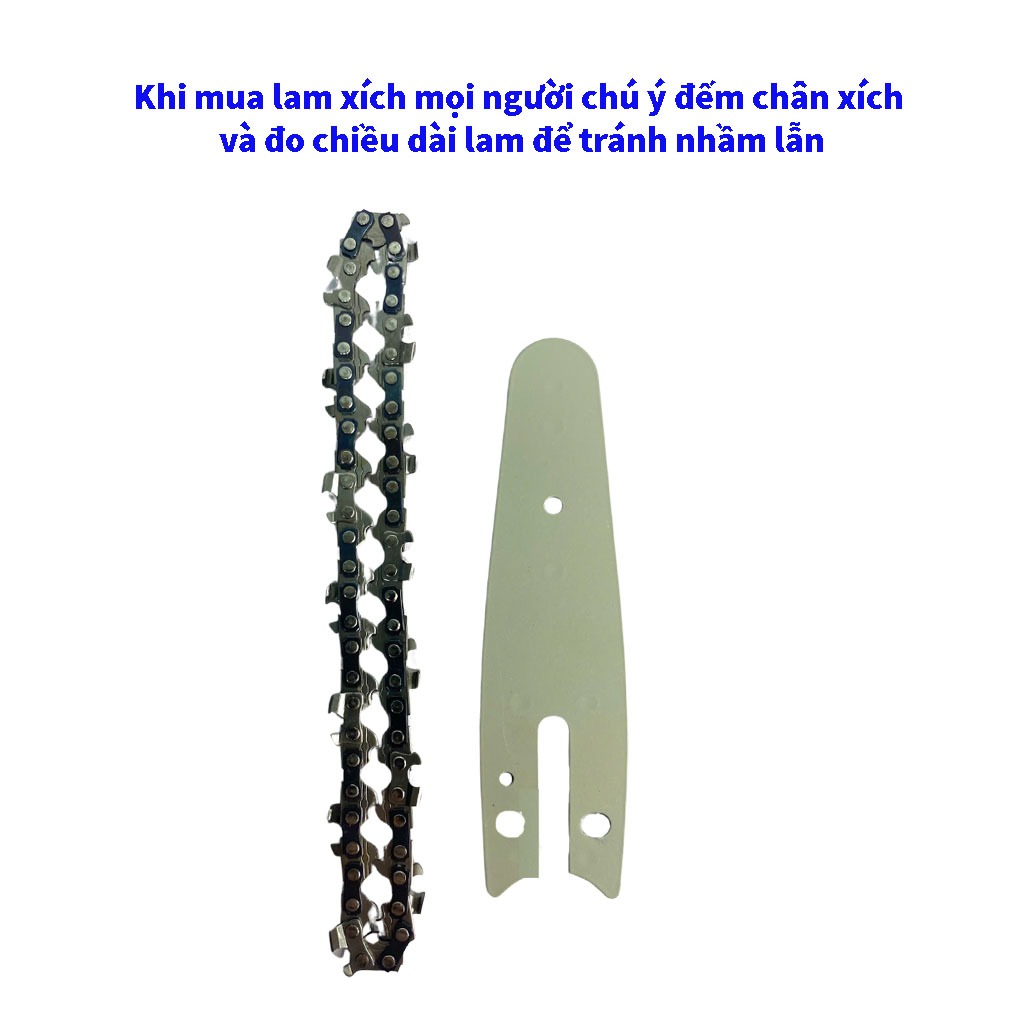 Lam xích 4 inch, lam xích 4 inch thay thế cho máy cưa pin, chất liệu hợp kim thép cao cấp, bền.