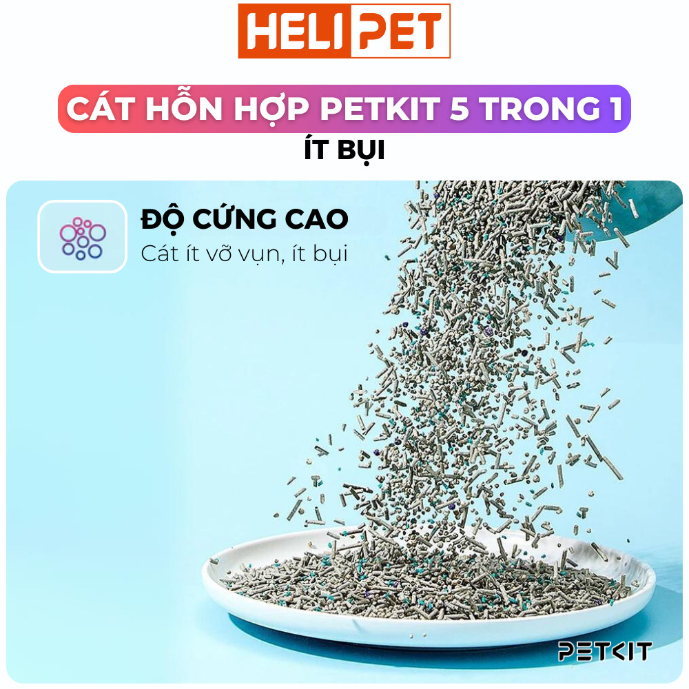 Ảnh Cát mèo cao cấp PETKIT 5in1 Mix Đậu Nành và Đất Sét Khử Mùi Và Vón Tốt, Xả Tolet, Tan Trong Nước 3