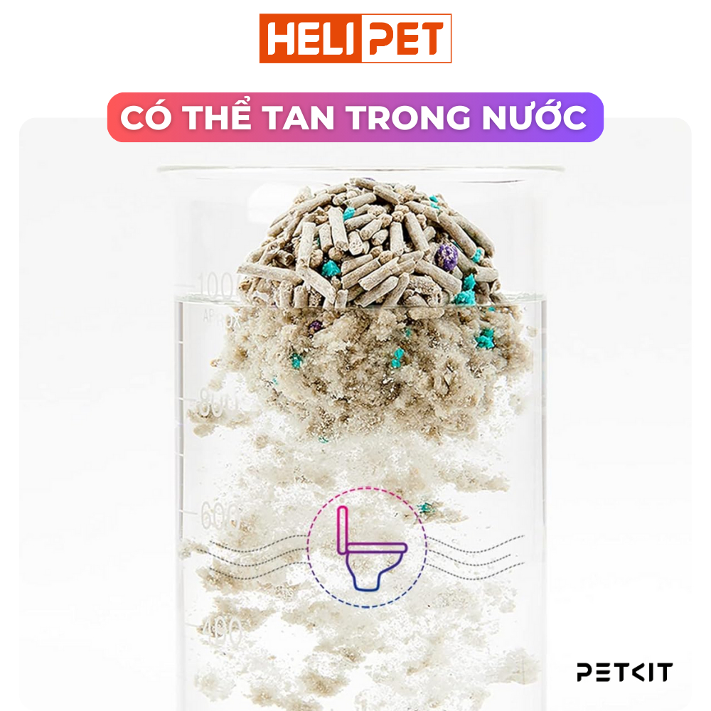 Ảnh Cát mèo cao cấp PETKIT 5in1 Mix Đậu Nành và Đất Sét Khử Mùi Và Vón Tốt, Xả Tolet, Tan Trong Nước 4