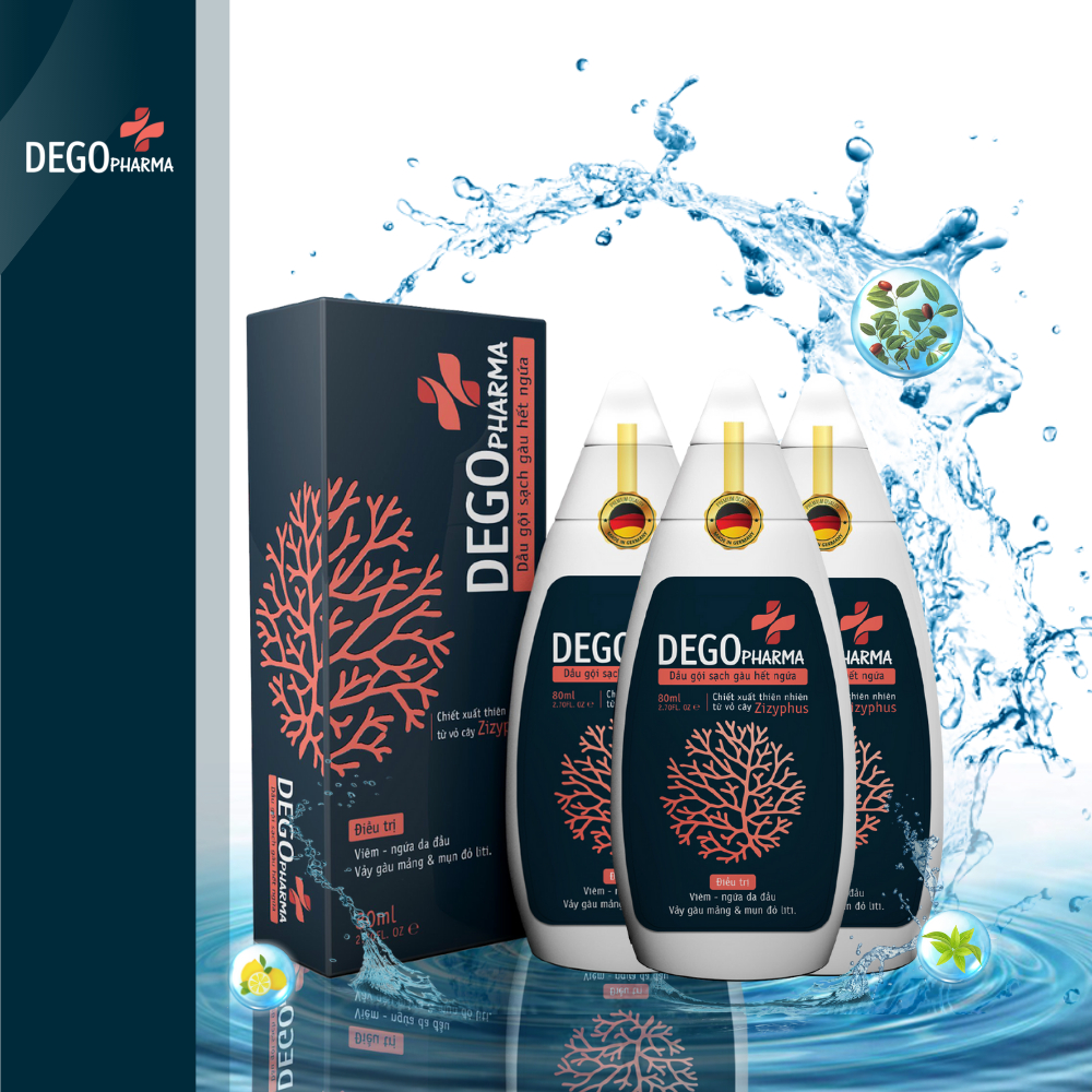 Combo 3 Dầu Gội Đầu DEGO PHARMA 80ml Dứt Điểm Gàu Ngứa Nấm Da Đầu & Viêm Da Tiết Bã ...