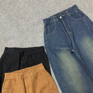 Quần Baggy Bigsize Nữ Lưng Chun Co Giãn Vải Jean Form Rộng Cho Chubby 50-93kg Q524