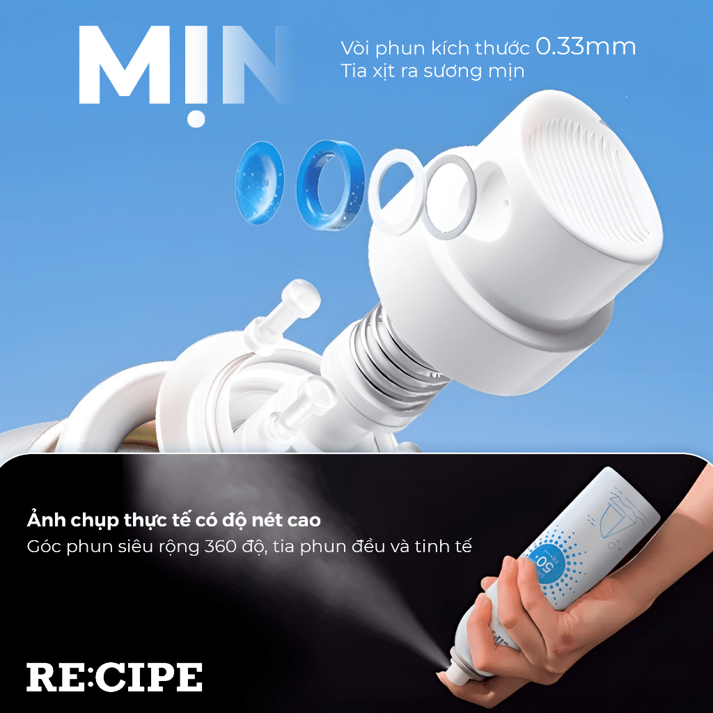 Ảnh Xịt Chống Nắng RECIPE với chỉ SPF50+ PA+++ giúp chống nắng lâu trôi, an toàn dịu nhẹ với làn da 3