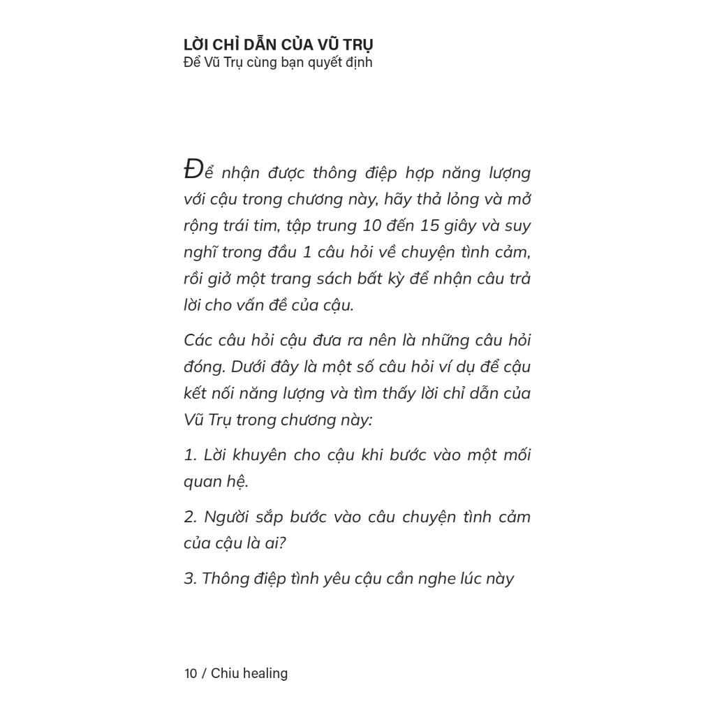 Ảnh Sách Lời Chỉ Dẫn Của Vũ Trụ - Để Vũ Trụ Cùng Bạn Quyết Định - Chiu Healing 4