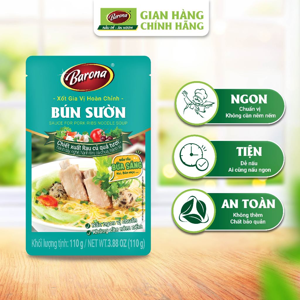 Ảnh Nước Dùng Lẩu Thái Barona 180g tươi ngon chuẩn vị không cần nêm nếm [Tặng 1 Gói Bún Sườn 110g, HSD: 12/2025] 4