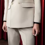 Blazer màu be 2 hàng khuy Addikt Beige Double Breasted - Áo khoác Blazer 6x2 peak lapels classic vibe, áo Blazer ve nhọn — ảnh 8
