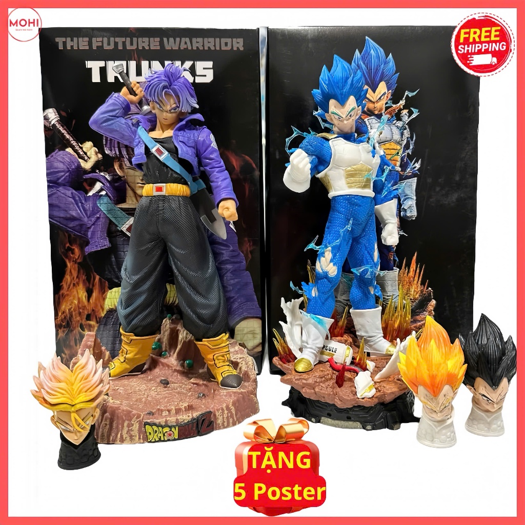 Mô hình Vegeta và Trunks cao 23cm kèm đế trong Dragon Ball (Tặng 5 ...